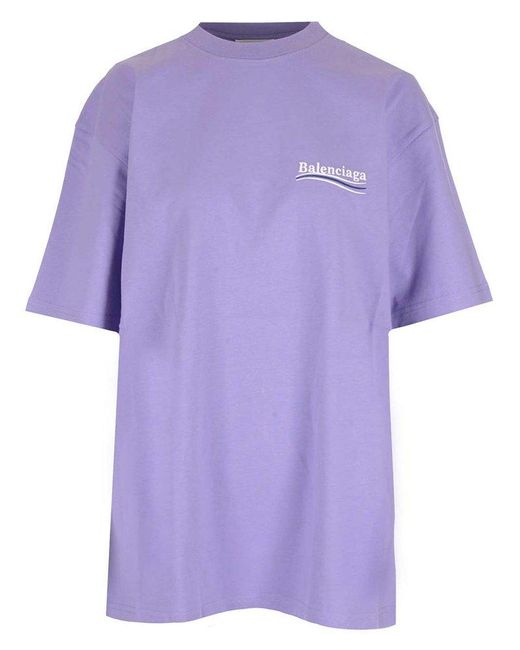 Balenciaga Purple T-shirt With Logo