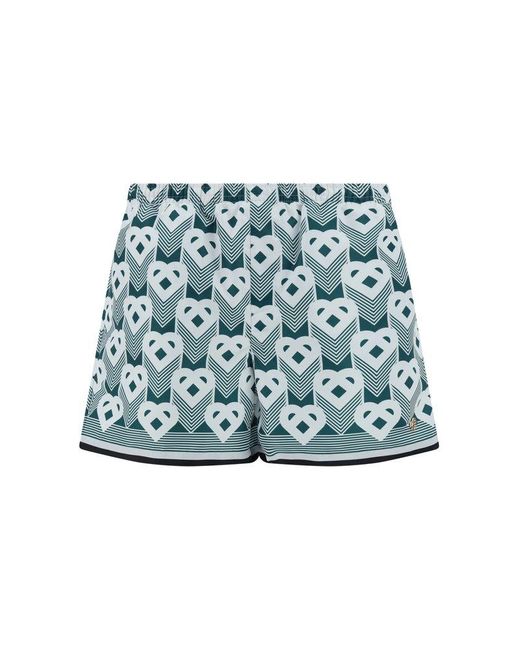 Casablancabrand Blue Heart Monogram Swim Shorts for men