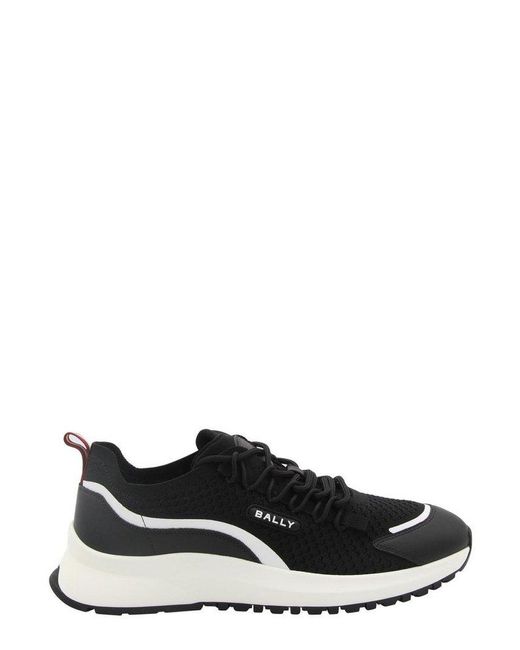 Bally Black Logo Patch Lace-Up Sneakers for men