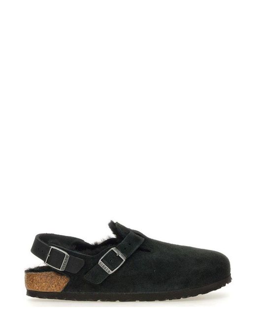 Birkenstock Black Tokio Buckle Detailed Slip-On Slippers