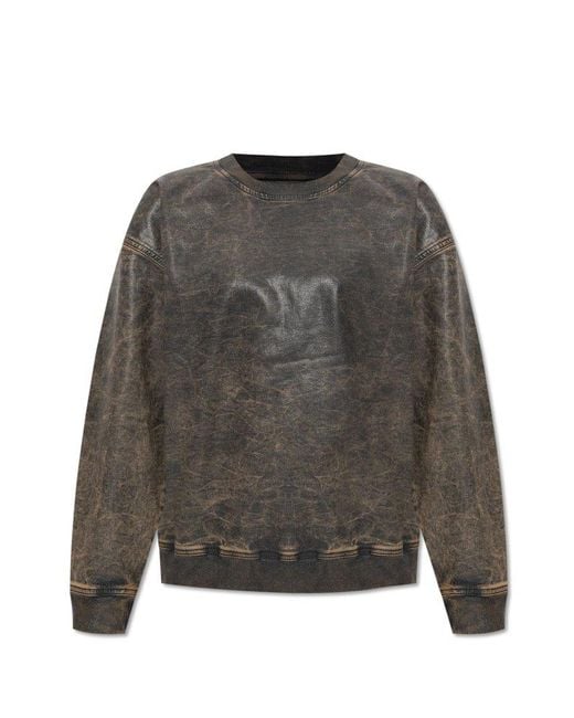 DIESEL Gray ‘D-Krib-S’ Waxed Sweatshirt