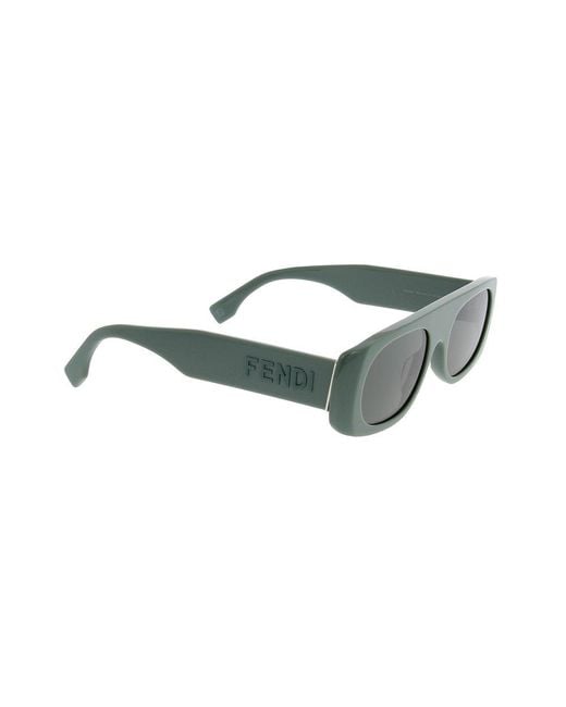 Fendi Green Rectangular Frame Sunglasses