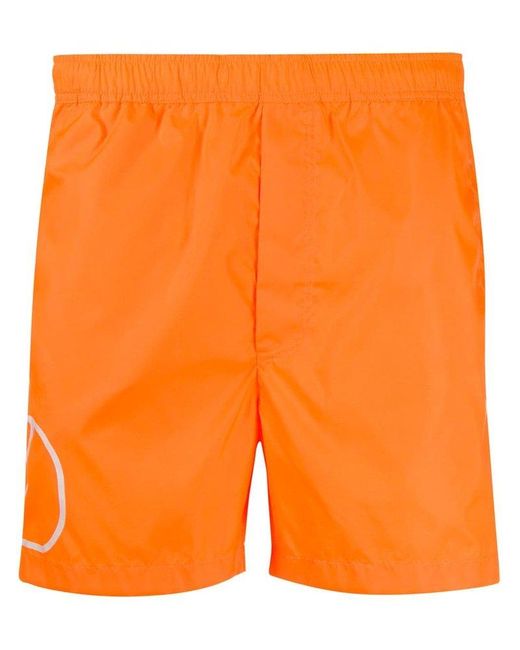 Valentino Orange Vlogo Swim Shorts for men