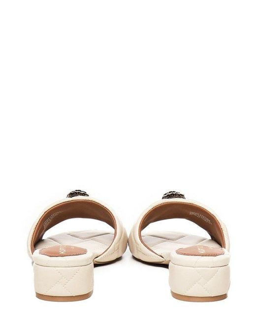 Kurt Geiger Natural Quilted Slide Sandals