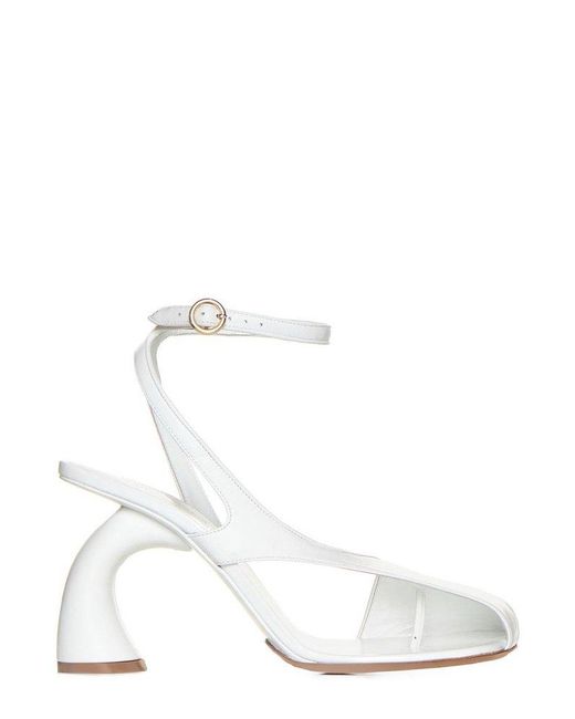 Dries Van Noten White Heeled Sandals