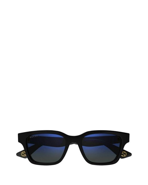 Gucci Blue Rectangle Frame Sunglasses for men