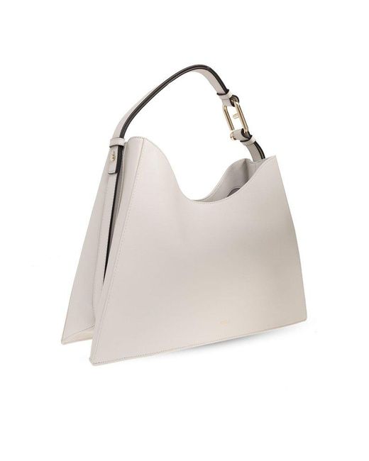 Furla White Nuvola Arch-motif Logo Printed Shoulder Bag
