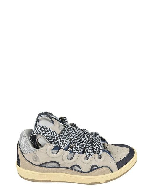 Lanvin Gray Curb Lace-up Sneakers for men