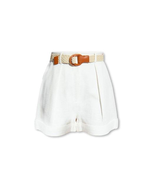 Zimmermann White ‘August’ Shorts