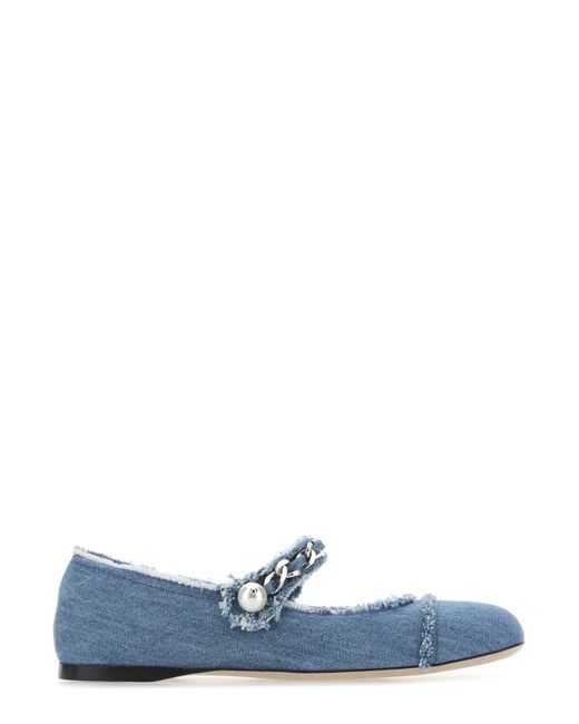 Miu Miu Blue Denim Ballerina Shoes