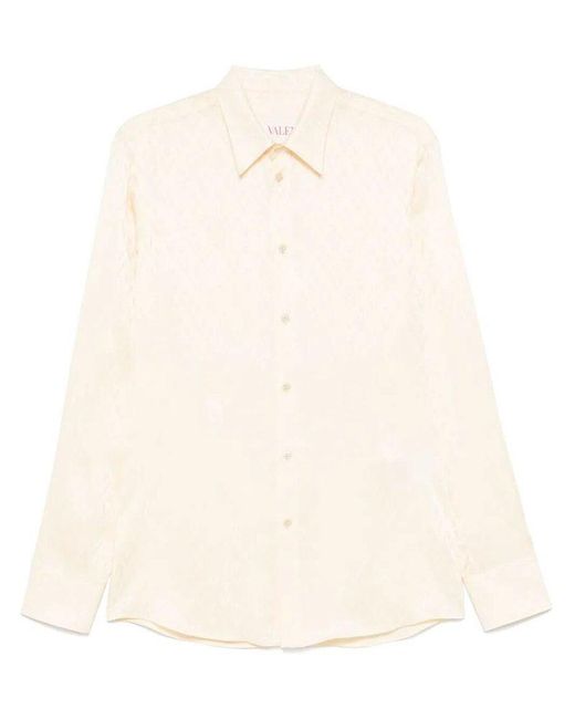 Valentino Natural Patterned Long Sleeve Shirt for men