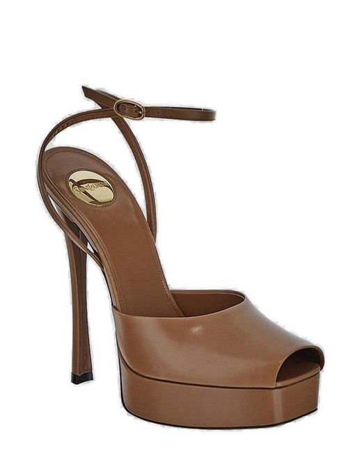 Saint Laurent Brown La Scandale Platform Sandals