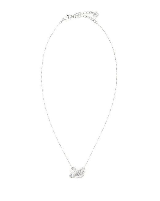 Swarovski Dancing Swan Necklace in White | Lyst