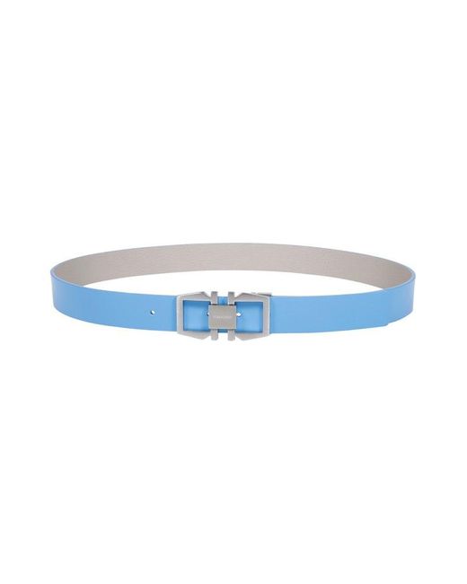 Ferragamo Blue Logo-engraved Reversible Buckle Belt for men