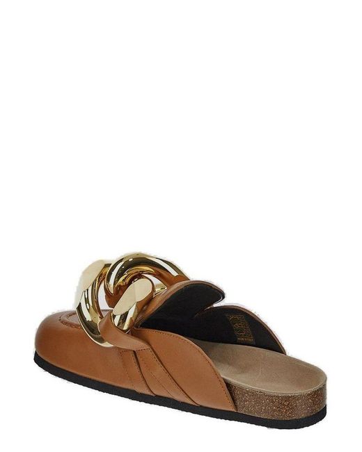 J.W. Anderson Brown Chain Link Detailed Slip-on Slides