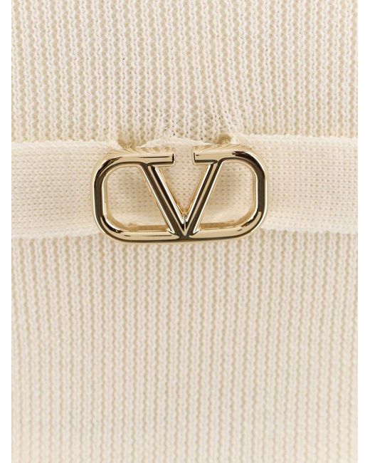 Valentino Natural Logo Plaque Short-sleeved Jumper