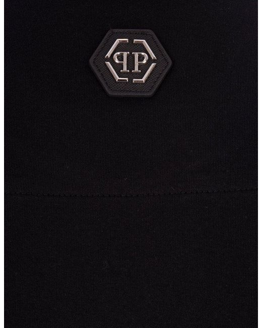Philipp Plein Black T-Shirt With Tm Print for men