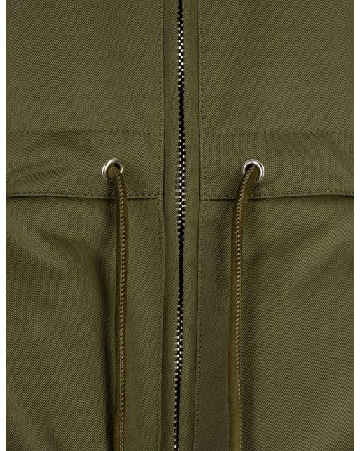 Alexander McQueen Green Peplum Drawstring Waist Puffer Jacket