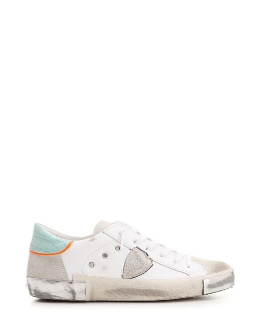 Philippe Model White Logo Patch Low-top Sneakers