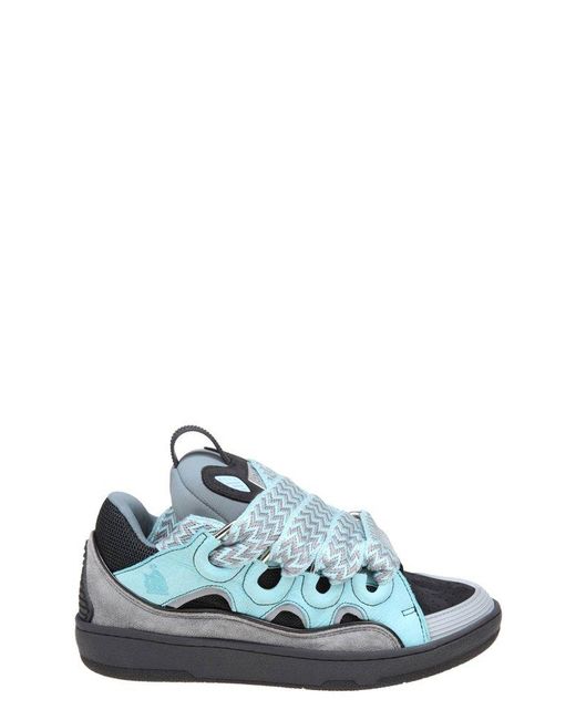 Lanvin White Curb Lace-up Sneakers