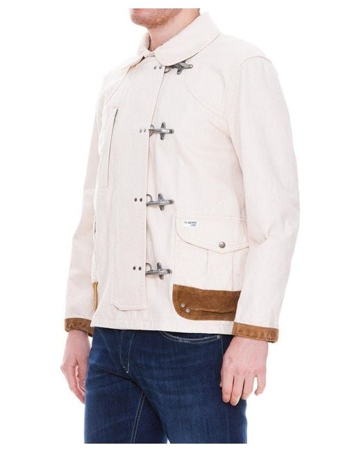Fay White Ganci Button-up Long Sleeved Jacket for men