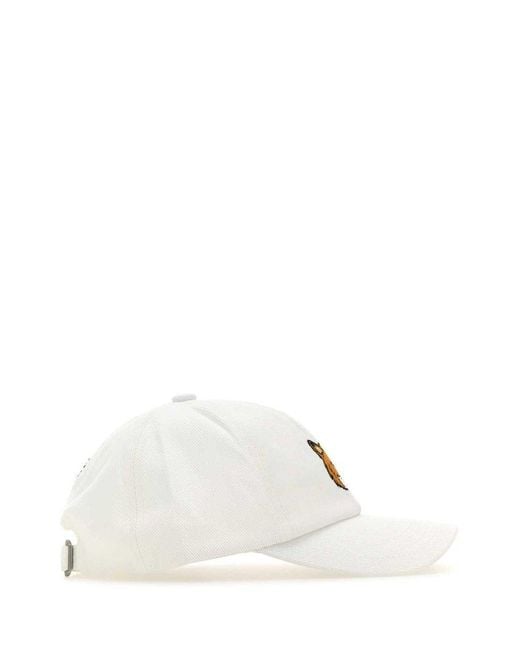 Maison Kitsuné White Cotton Baseball Cap for men