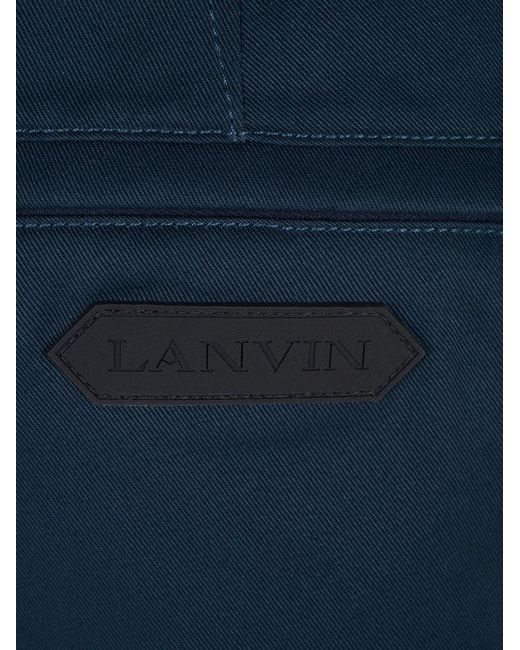 Lanvin Blue Straight Leg Cropped Trousers for men