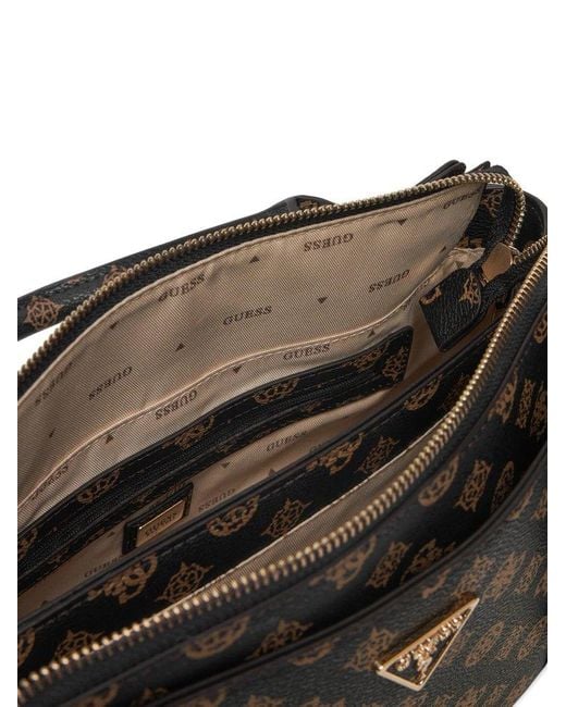 Guess Black Erica Monogram Top Handle Tote Bag