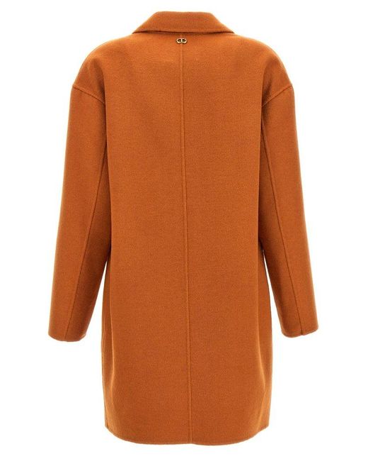 Twin Set Orange Single-breast Coat