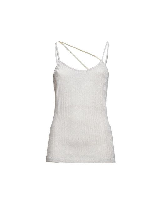 Missoni Gray Strap Detailed Knitted Top