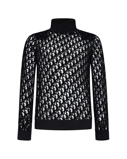 Dior Black Oblique High-neck Long-sleeve T-shirt for men