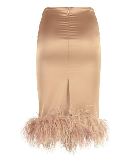 GIUSEPPE DI MORABITO Natural Feather Trim Skirt