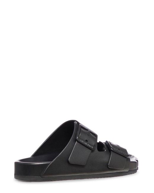 Balenciaga Black Buckle Slide-on Sandals