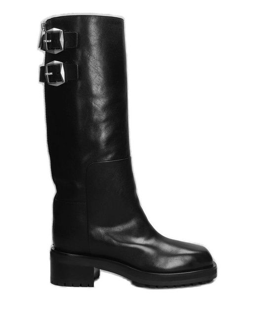 Jimmy Choo Black Brooklyn Kb 50 Double Buckled Boots