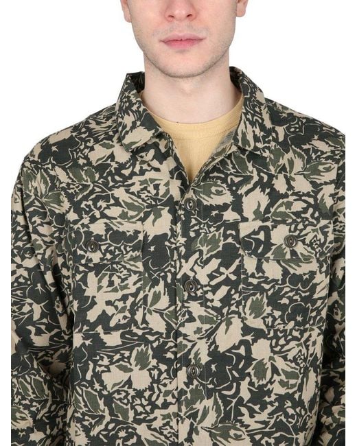 YMC Gray Feathered Pattern Casual Shirt for men