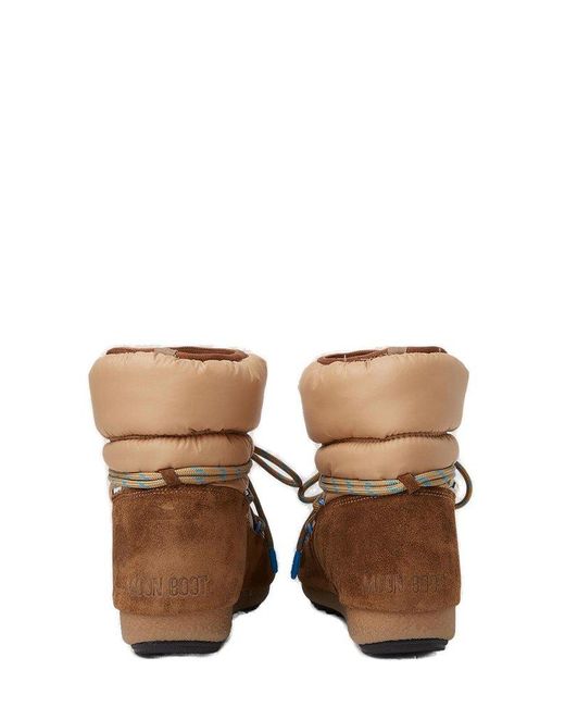 Moon Boot Brown Low Panelled Lace-up Boots