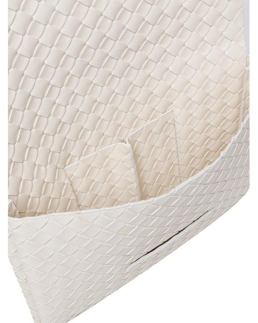 Bottega Veneta White Origami Large Clutch Bag