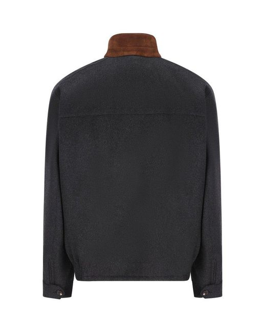 Loro Piana Black Long Sleeved Zipped Jacket for men