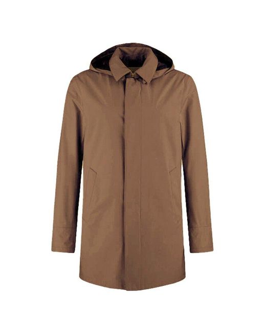 Herno Brown Straight Hem Long-sleeved Coat for men