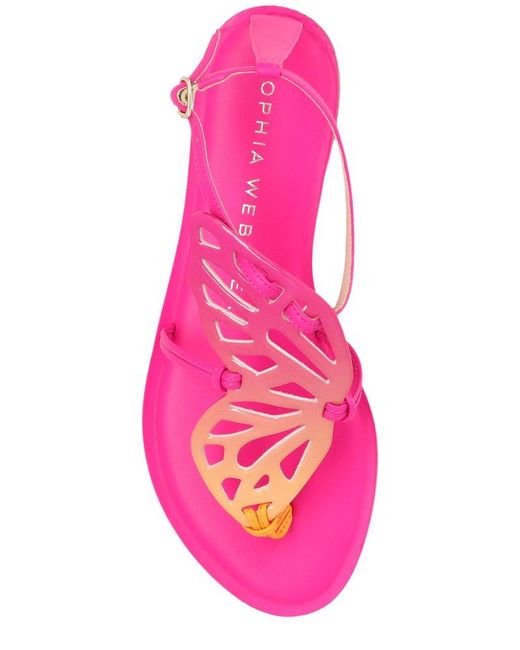 Sophia Webster Pink Butterfly Flat Sandals