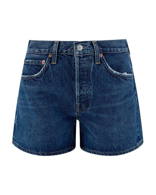 Agolde Blue Denim Shorts