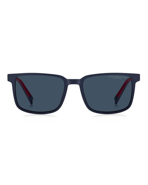 Tommy Hilfiger Black Rectangular Frame Sunglasses for men