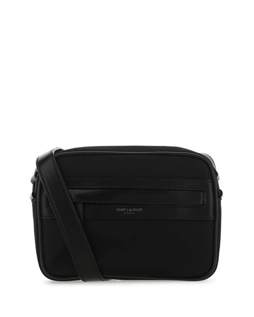 Saint Laurent Leather Fabric Small Camp Crossbody Bag Uomo in Black for ...