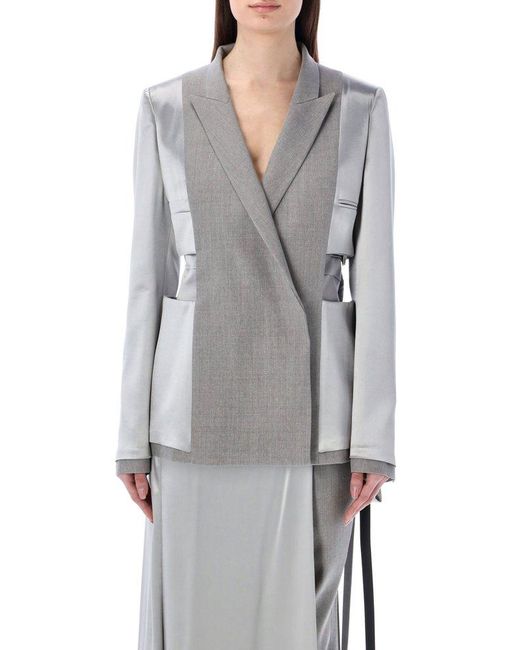 Fendi Single-breasted Knot-detailed Blazer in Gray | Lyst