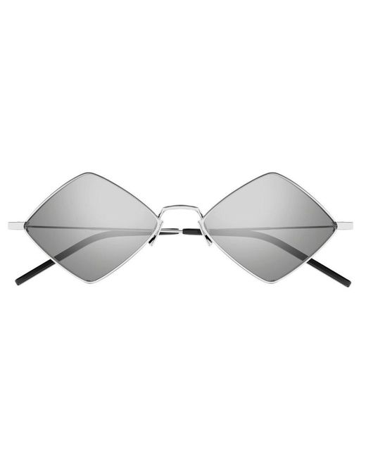 Saint Laurent Gray Lisa Diamond Frame Sunglasses