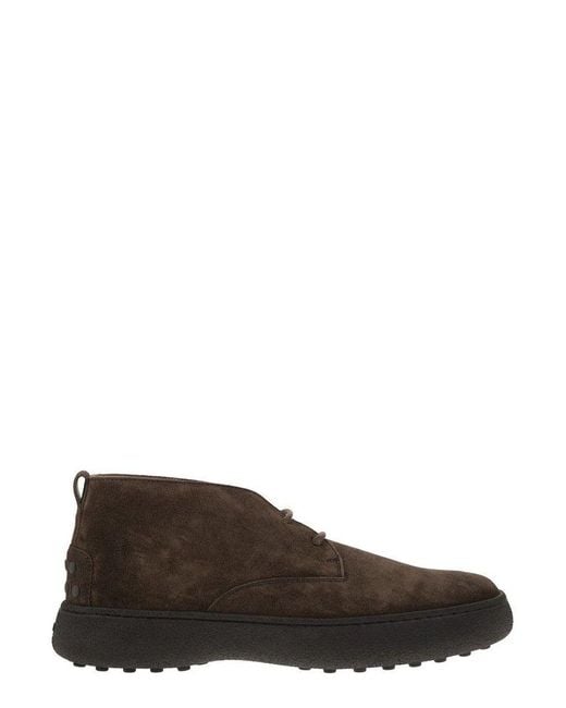 Tod's Brown W. G. Heritage Lace-Up Desert Boots for men