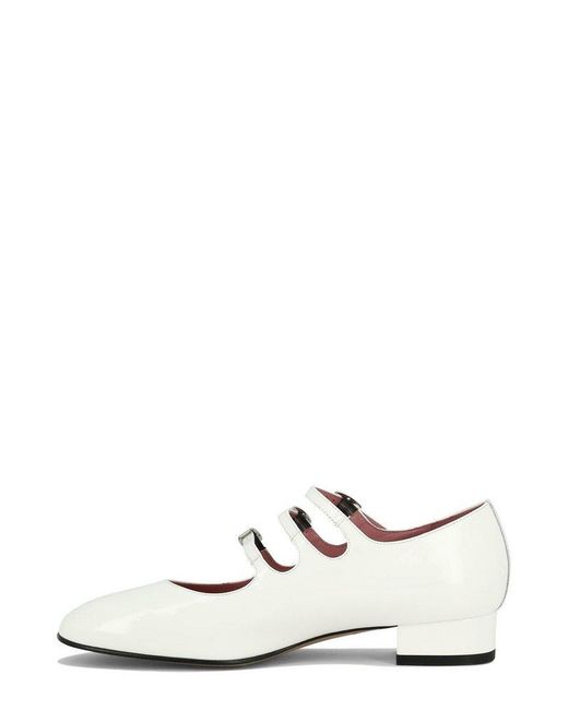CAREL PARIS White Ariana Mary Jane Flats