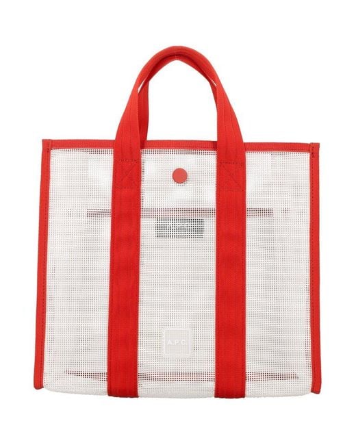 A.P.C. Red Cabas Louise Tote Bag
