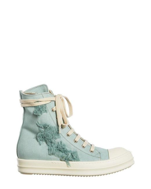 Rick Owens DRKSHDW Rubber Distressed-effect Detail High-top Sneakers in Blue (Green) for Men | Lyst