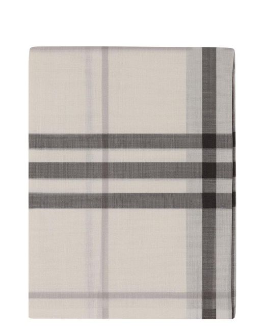 Burberry Natural Checked Frayed-Edge Scarf for men